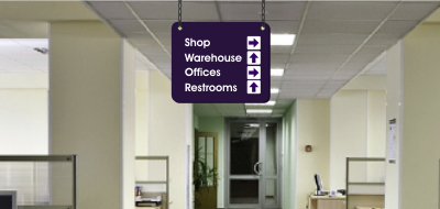 Hanging Directional PVC sign